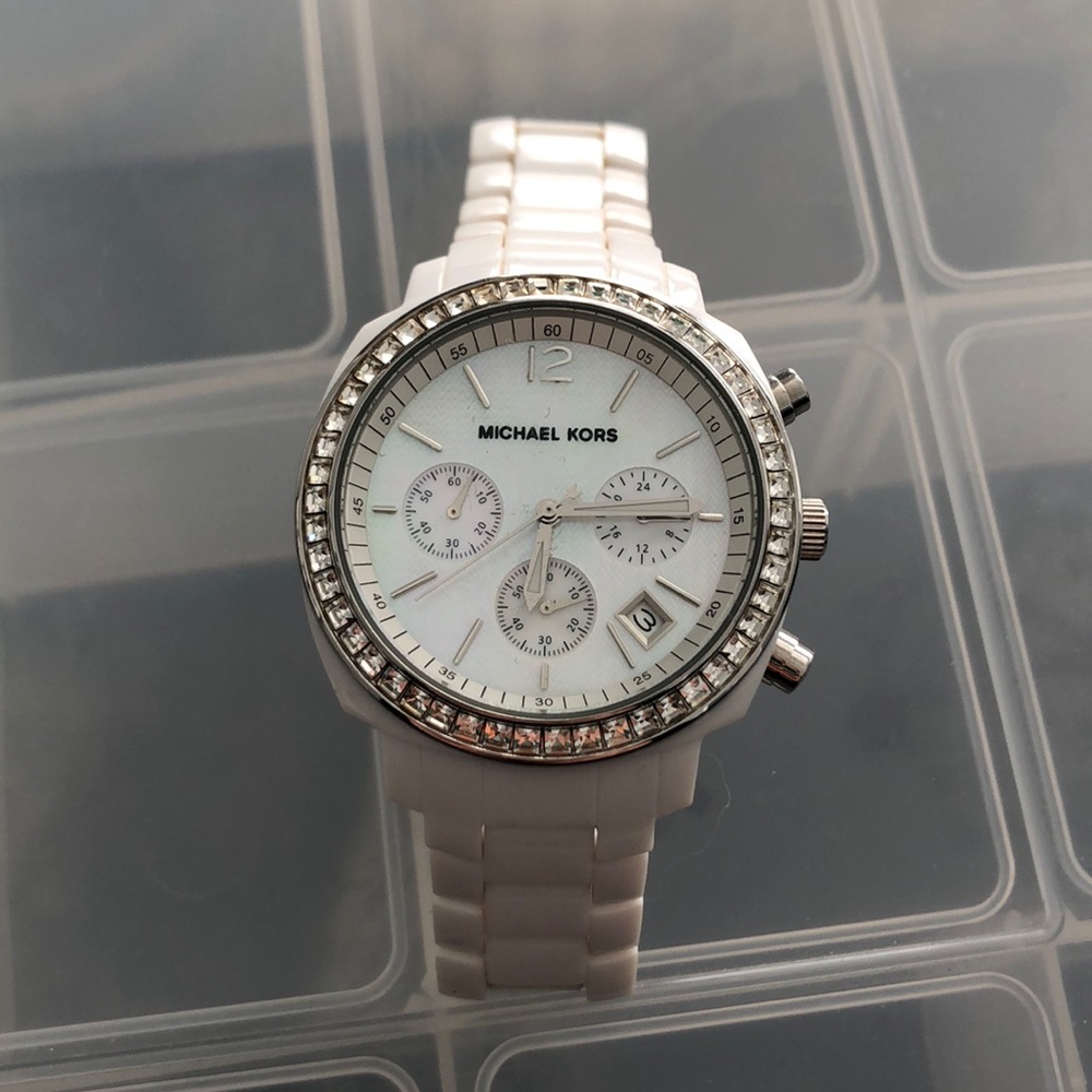 Michael Kors MK5188 Crystal White Ceramic Watch